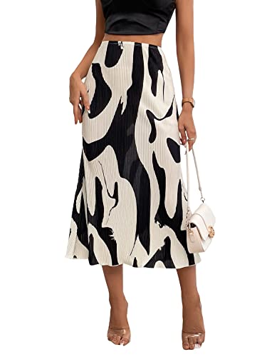 Amazon.com: Verdusa Women's High Waist Graphic Print A Line